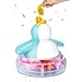 CestMall Giocattoli da Bagno, Vasca da Bagno Giocattolo per Piscina Avvolgere Il Giocattolo del Bambino Pinguino Galleggiante, Giocattoli da Bagno Luminosi con Fontana Musicale, Giocattoloper d'Acqua