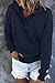Women's Casual Drawstring Hoodies Sweatshirts Long Sleeve Button Pullover Fall Winter Athletic Hoodie with Pocket (Dark Blue,Medium)