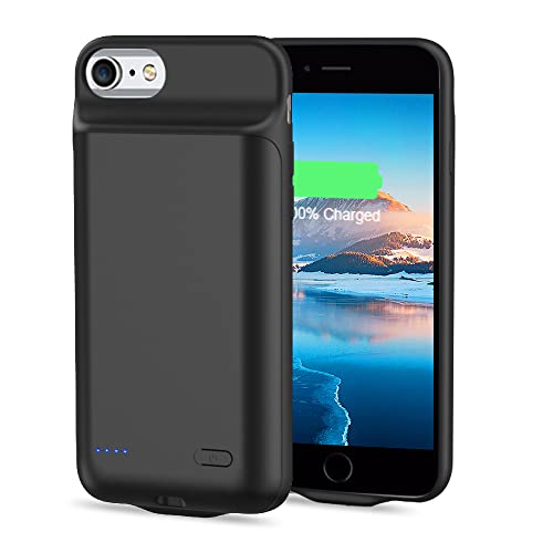 Coque de Batterie pour iPhone 6S / 6/7/ 8, 6800mAh Coque de Protection Portable Ultra-Haute capacité, Batterie Rechargeable étendue pour iPhone 6S / 6/7/ 8 - Noir Cover