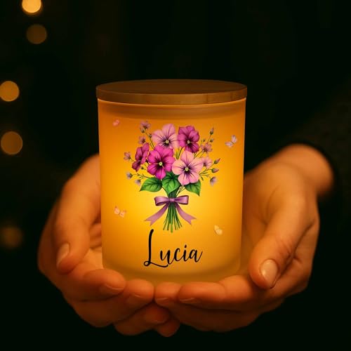 Personalized LED Glass Jar for Granddaughter | Birth Month Flower Keepsake | Heartfelt Memorial Gifts from Grandma - Image 7
