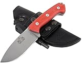 Bushcraft Survival Hunting Knife, Stainless Steel MOVA-58, Genuine Leather Horizontal-Vertical Belt Sheath + Firesteel, Handmade
