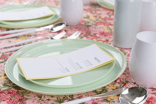 Plasticpro [30 Pack 8.6''] Mint Green Plastic Party Plates Edge Collection Premium Heavyweight Elegant Disposable Tableware Dishes #TOP3