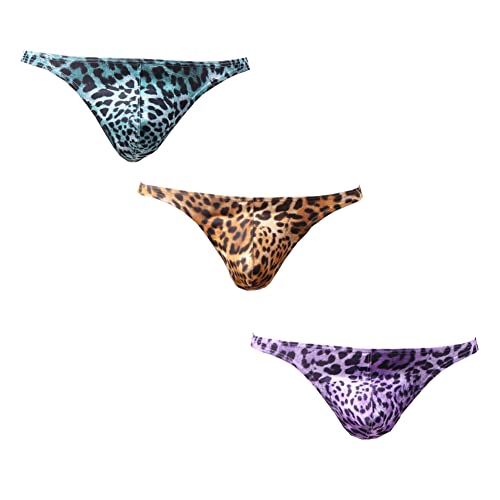 Men's Leopard Thong Fashion G-String Low Rise Bikini Briefs Underwear3