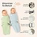 3-Pack Organic Swaddles for Newborns, Baby Sleep Sacks 0-3 Months - Baby Swaddle Wrap, Newborn Wearable Blanket, Infant Sleep Sack for Girls, Boys, Soft & Snug, Large Hook & Loop Closure (Ripple)
