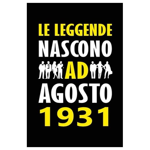 Le Leggende Nascono ad Agosto 1931: Quaderno appunti personalizzato ideale come pensiero speciale e divertente per lui o lei