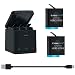 Produktbild COOLSHOW 2 Akkus mit 3-Kanal USB Speicherladegerät für GoPro Hero 8,Hero 7, Hero 6, Hero 5, Hero 8 Black,Hero 7 Black, Hero 6 Black, Hero 5 Black