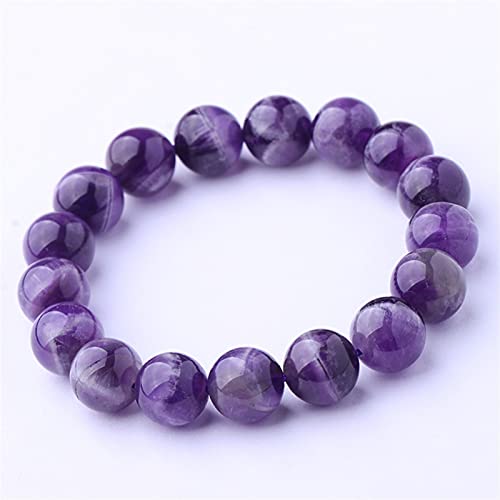 Bracelet en améthystes naturelles violettes de 6 à 10mm pour femme et homme
