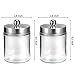 Amolliar Apothecary Jars Bathroom Vanity Organizer -Countertop Canister Jar with Storage Lid - Qtip Dispenser Holder Glass for Qtips,Cotton Swabs,Makeup Sponges,Hair Band - Brushed Nickel (2 Pack)