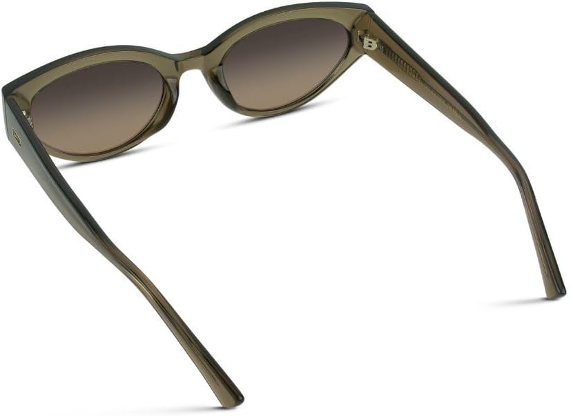 WearMe Pro Women's Oval Cat Eye Sunglasses, Vintage Slim Frame, Gradient UV Protection Lenses Crystal Murky Green / Black Terracotta Lens image 4 of 5 B0D6WTPCFG
