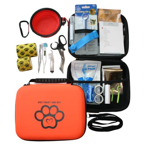 Dog First Aid Kit, Pet Friendly, Refillable Kit, Water Resistant, Compact, Pet First Aid Kit, Dog Medical Kit, Dog Emergency Kit, Cat First Aid, Camping & Hiking Essentials, Pet Care, Travel