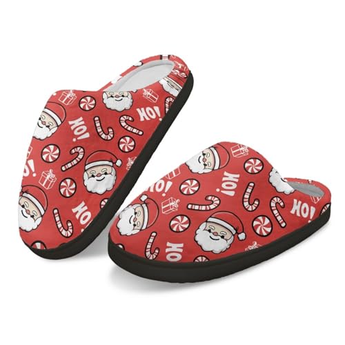 Chaussons Père Noël unisexes pantoufles de Noël confortables adultes