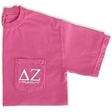 Delta Zeta Mom Shirt | Sorority Comfort Colors Pocket Tee (Large) Pink