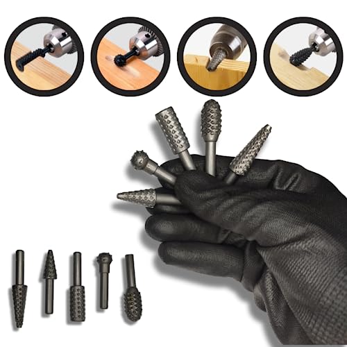 Kit 5 Broca Fresa Lima Grosa Rotativa P/ Acabamento Em Madeira