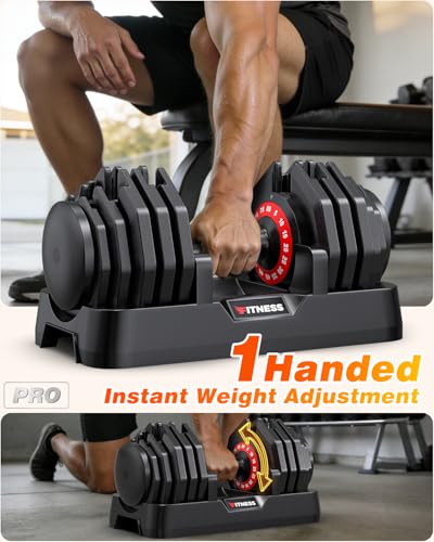 Image of Rendpas Adjustable Dumbbell Set, Quick Adjust Free Weights for Home Gym