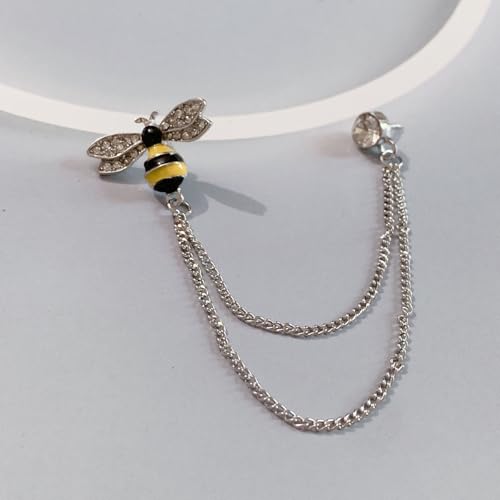 Image of women's chain brooch tassel chain rhinestone zircon brooch is suitable for women's metal chain clothing accessories, jewelry, gifts, and various holiday accessories