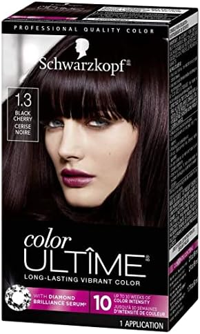 Schwarzkopf Color Ultime Hair Color, 1.3 Black Cherry, 1 Application - Permanent Black Hair Dye for Vivid Color Intensity and Fade-Resistant Shine up to 10 Weeks