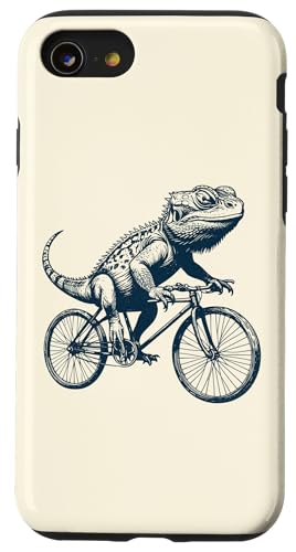サイクリングトカゲ、爬虫類、爬虫類学、フトアゴヒゲトカゲ スマホケース iPhone SE (2020) / 7 / 8 用