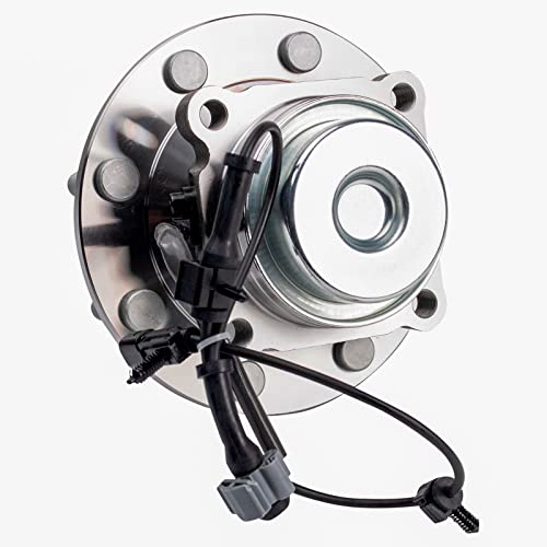 Image of TRQ Front Wheel Bearing and Hub Assembly Set 2 Piece Compatible with 18-21 Chevrolet Express 3500 14040LB GVW 18-19 Express 4500 14040LB GVW 18-21 GMC Savana 3500 2019 Savana 4500