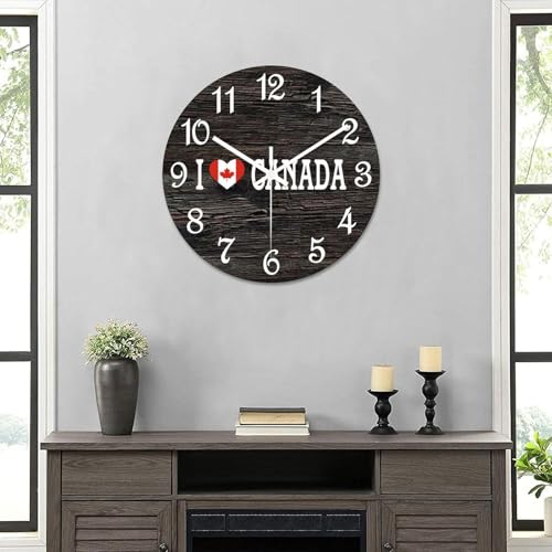 Horloge murale Canada idée cadeau originale pendule bois pour maison