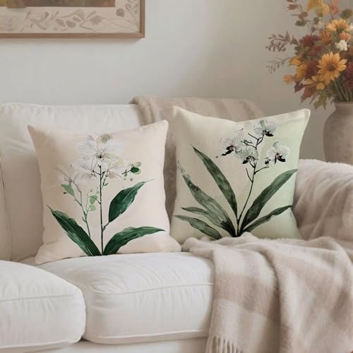 Housse coussin 80x80cm taie oreiller lin vert fermeture éclair - 4