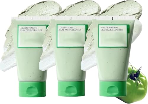 Mascarilla de Arcilla de Tomate Verde Limpiadora de Poros, Purificante con Extracto de Tomate Verde, Elimina la Suciedad, Reduce los Puntos Negros, Exfoliación, Para Todo Tipo de Piel