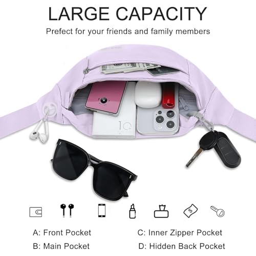 Image of Fashion Crossbody Fanny Pack Trendy Belt Bag for Women Men 4-Zipper Pockets Workout Running Casual Wallets Waist Pack Travel Bag Carrying All Phones