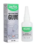 Jue-Fish Welding High-Strength Oily Glue - Pack of 2 Universal Super Glue Gel, Instant Bonding, Strong Adhesion, Repairs Last A Long Time for Metal, Plastic, Wood, Ceramics, Leather, 50 Gram (1PC)