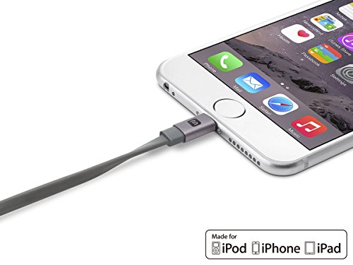 Monoprice Flat Apple MFi Certified Lightning to USB Type-A Charging Cable, 4 Feet, Black - Premium Series by Monoprice - Image 6
