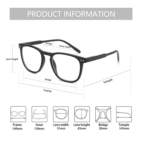 Image of BLUEMOKY Reading Glasses for Women Men, Blue Light Blocking Glasses 2 Pack, Computer Readers, Spring Hinge