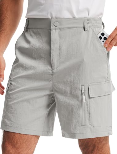Image of Libin Men's Hiking Cargo Shorts with Zipper Pockets