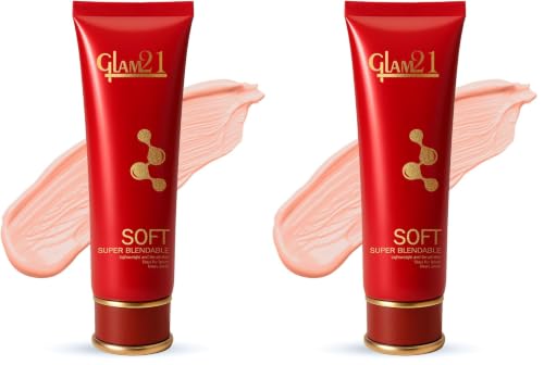 Image of Glam21 Blendable Tube Foundation | Hides Skin Imperfections, Dark Spots, Fine lines | Lightweight | Suitable for All | 6 Shades Match Indian Skin Tones | 70gm |02-Natural (Pack of 2)