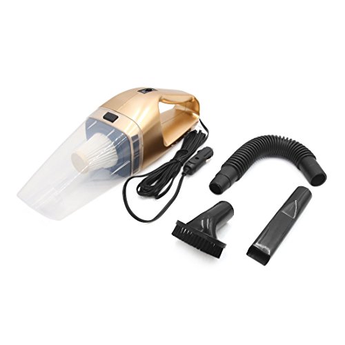 Ruilogod DC 12V 120W Car Portátil H Andheld Mojado seco aspiradora Polvo Polvo Tono Oro