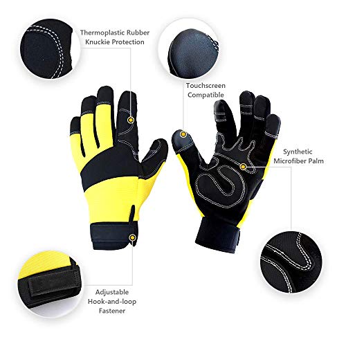 Safety Work Gloves Durable Lightweight Suitable for Home Delivery Yard Work Medium - Thumbnail 2