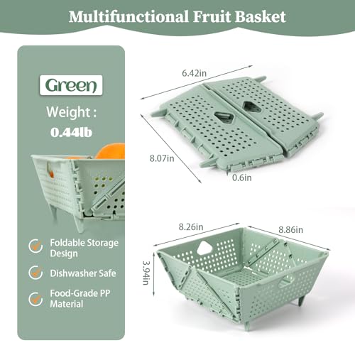 Coladores plegables para cocina 2 piezas, plástico miniatura 2
