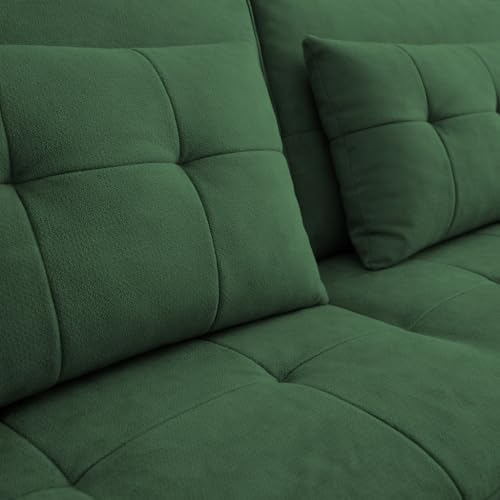 Image of Casaliving Treshta 3 Seater Pull-Out Premium Fabric Sofa Cum Bed Sofa Set for Living Room (Green Fabric Color) Premium Fabric Sofa Set for Living Room Sofa Cum Bed