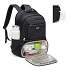Zaino Pranzo Termico, Zainos Porta PC 16 Pollici, Zainos Pranzo con Scomparto Pranzo Isolato, per Viaggio Scuola Lavoro Picnic (Nero)