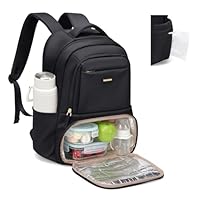 Zaino Pranzo Termico, Zainos Porta PC 16 Pollici, Zainos Pranzo con Scomparto Pranzo Isolato, per Viaggio Scuola Lavoro Picnic (Nero)