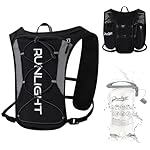 Chaleco de correr para mujeres y hombres, mochila ...: Runlight Mochila para correr con un diseño unisex y 2 correas ajustables en el pecho, te permite lograr sin esfuerzo un ajuste cómodo y cómodo durante tus carreras. La cubierta de malla ventilada mantiene la circulación del aire y proporciona una cir...