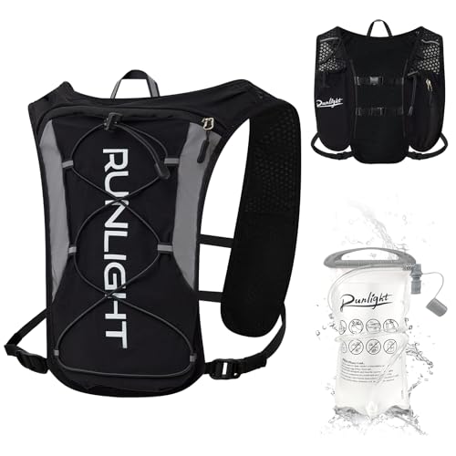 Laufrucksack Laufweste Damen und Herren Verstellbare Reflektierender Brustgurte Trinkweste Laufen