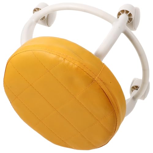 LIFKOME Butaco giratorio 360° con ruedas universales, asiento de pedicura naranja de baja altura, ligero y resistente para salón y hogar