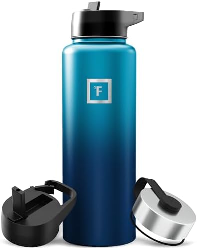 IRON °FLASK Camping & Hiking Hydration Flask with Straw, Wide Mou...