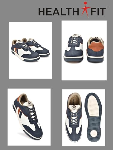 Image of HEALTH FIT Softest Cushioned Sneakers Supreme Comfort Fashion Sneakers for Men's Low Top Sneakers Sophisticated Style Versatile Design 149