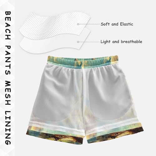 Mountain Lake Fall Boys Swim Trunks Quick Dry Toddler Swimsuit Boy Bathing Suits Board Shorts Swimwear L Multi4