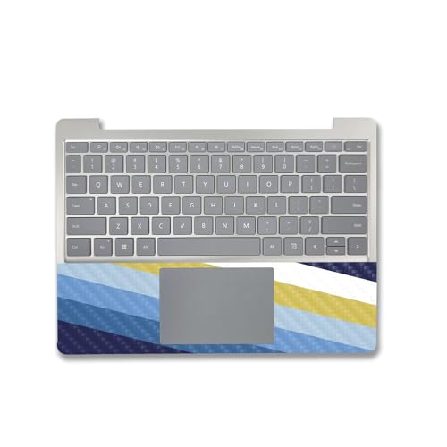 Image of MightySkins Carbon Fiber Skin Compatible with Microsoft Surface Laptop Go 3 (2023) Full Wrap Kit - Cool Stripes | Protective, Durable Textured Carbon Fiber Finish | Made in The USA