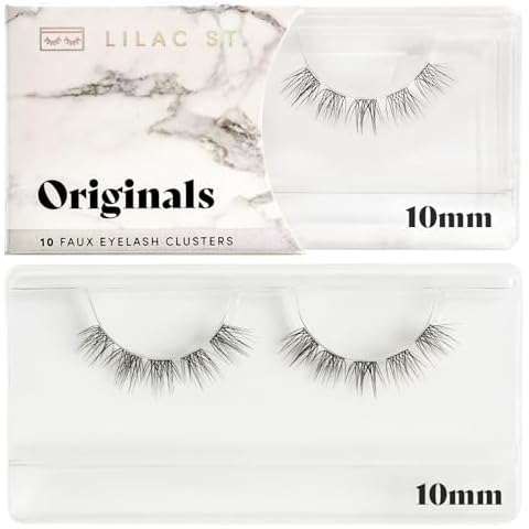 Lilac St - Originals Natural Faux Eyelash Clusters (10mm) - Soft, Natural Look - DIY Lash Extension Wisps - Lightweight & Lifelike - Lasts 10 Days - Cruelty Free, Vegan, Women Founded - 10 Lashes Cover
