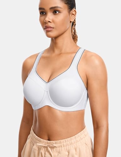 Image of SYROKAN Women's Full Support High Impact Racerback Lightly Lined Underwire Sports Bra