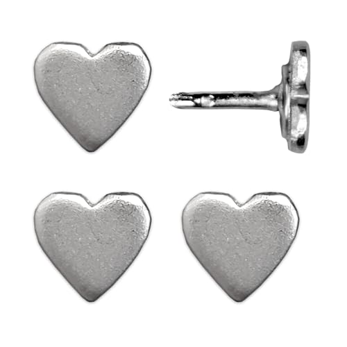 Image of Mini Silver Heart Push Pins - Mini Silver Metal Heart Map Pins - for Cork Board, Maps, or Lapel Pin Use - Designed in USA - Set of 4