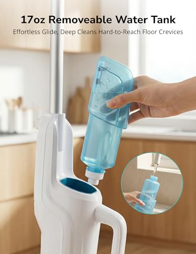 Image of Aspiron Steam Mop, 10-in-1 Steam Mop and Handheld Steamer, 15s Heat-Up, Self-Rotating Scrub Pads, 2 Steam Modes with Spray,500ML Removable Tank,LED Light,Floor Steamer for Hardwood,Tile, Carpet,Car