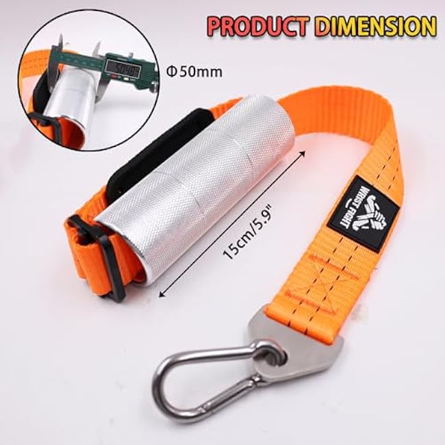 Arm Wrestling Training Handle ¨C 2-Inch Aluminum Grip for Enhanced Pronation Strength, with Heavy-Duty Strap, Carabiner, and Storage Bag