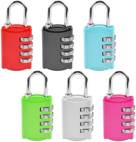 6 Stück Zahlenschloss Set - Bunt & Sicher Für Koffer & Spinde